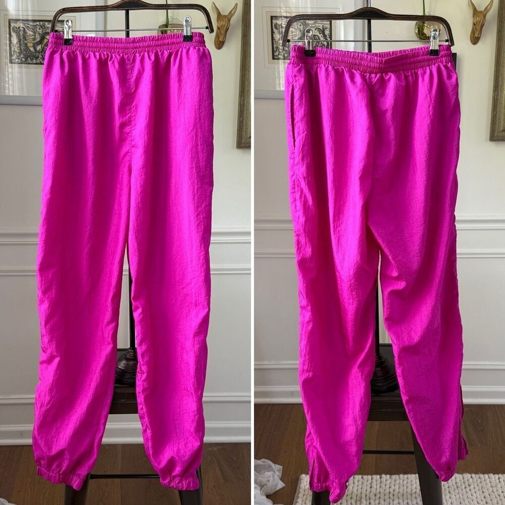 Vintage 90s 1994 Magenta Fuchsia Link Windbreaker Track Pants M